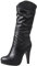 MJIASIAWA Mujer Invierno Clásica Tacón Alto Plataforma Botas Plisadas Sin Cordones Noche Vestido Warm Retro Boots Negro Talla 37 EU/38 Asiática