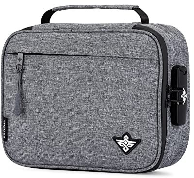 Erozul Exodus Storage Travel Bag with Combination Lock Water Resistant Organizer Case Toiletry Bag Dopp Kit Makeup or Toiletry Bag for Men & Women (Grey)