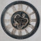 DORBOKER Große Wanduhr mit beweglichen Zahnrädern, übergroße Vintage-Uhr, industriell, rustikal,Landhausstil, für Wohnzimmer, als Dekoration, für Büro, Zuhause, Massivholz, HD-gehärtete Glasabdeckung,