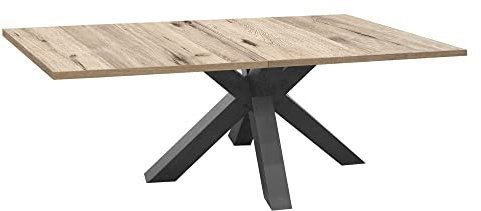 58 aufm Kessel Esstisch ausziehbar Ela 1 160 x 90 x 75 Esszimmertisch Graphit/Sandeiche 13505-160