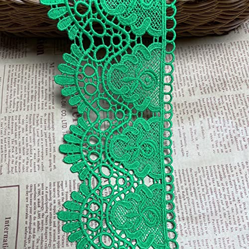 9 CM Breite Europa Krone muster Inelastische Stickerei Spitzenbesatz, Vorhang Tischdecke Slipcover Braut Selbermachen-Kleidung/Zubehör (3,7 Meter in einem Paket) (Grün)