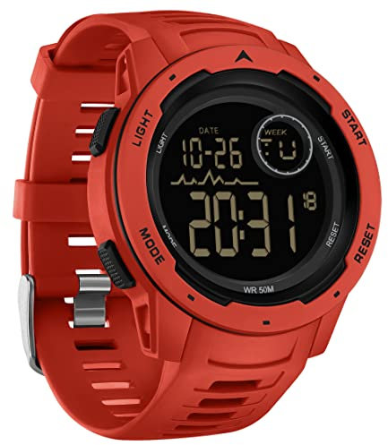 findtime Militär Uhr Herren Digitaluhr Outdoor Sportuhr Tactical Watch 5 ATM Wasserdicht Uhren Männer Jungen 12/24H Wecker Alarm LED Stoppuhr Armbanduhr Kalender Countdown Datum Military Watch