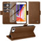 Handyhülle für iPhone SE 2022/2020 iPhone 8/7 Hülle mit Schutzfolie, Standfunktion Kartenfach Wallet Premium Leder Schutzhülle iPhone 7/8/SE 4.7 Zoll Flip Case Cover Stoßfeste Klapphülle (braun)