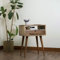 Ultimate Premium Products Mid-Century Nachttisch mit Schublade, massiver Nussbaum, Nachttisch, Organizer, einzigartiger Stil, handgefertigte Schlafzimmermöbel
