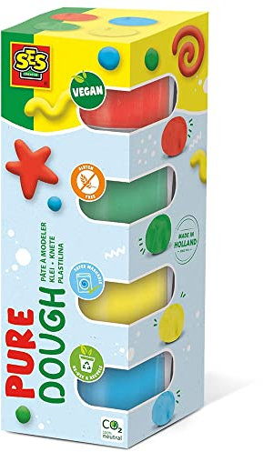 SES Creative 00511 Feel good Knete - Pure (4x90gr) für Kinder ab 1 Jahr- 4 farben