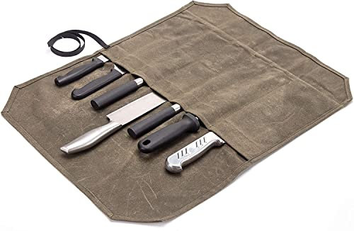YWYHHM Sac à couteaux, sac à roulettes, pour couteaux de chef, avec 7 compartiments pour couteaux et cuillères, rangement de couteaux, étui à couteaux de chef, sac à outils pour le camping, sac à