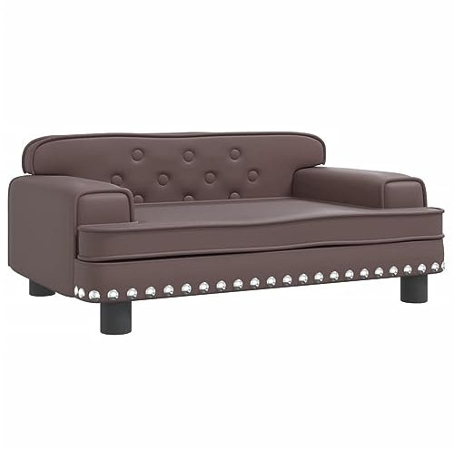 vidaXL Kindersofa, Couch für Kinder, Kindercouch mit runden Kanten, Kindersessel Minisofa Polstersofa Kindermöbel Sofa Kinderzimmer, Braun Kunstleder
