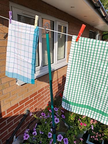 Prop Wäscheständer, strapazierfähig, Drehverschluss, Metall, verzinkt, für den Innen- und Außenbereich, für Garten, Wäscheleine, Tücher, Wäscheleine, Wäscheständer, ausziehbar von 1,5 bis 2,2 m