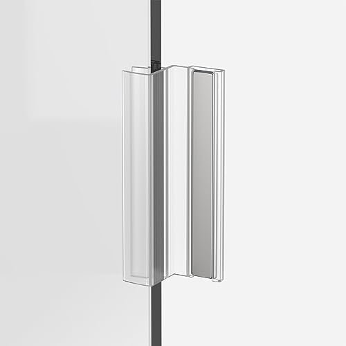 Duschtür-Magnet – U-Kanal-Türrahmen mit transparentem Polycarbonat und Magnet für 0,95 cm große Schwingglas-Duschtüren, Duschtürgriffe, Duschtür-Schlagpfosten