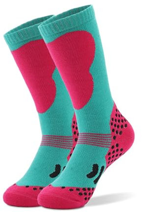 AffeGifts Kids Ski Socks, Childrens Ski Socks Warm Snowboard Socks Kids Thermal Snow Socks Long Ski Socks For For Boys Girls Winter Outdoor Skating Hiking 6-10 Years Old (Blue)
