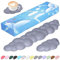JIKIOU Upgrade Leather Cloud Keyboard Wrist Rest, Cloud Wrist Rest with Non-Slip PU Base, Comfortable Memory Foam Wrist Rest for Computer Laptop Mac Gaming Office and Pain Relief, Slate Blue