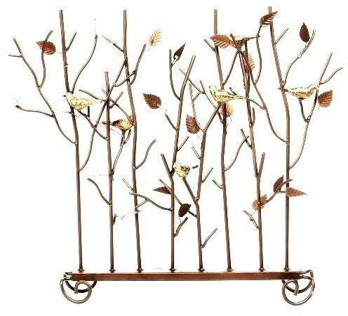 Schermi per camino Camino in ferro battuto Bellissimo schermo Minuteman Birds Bronzo/Oro Verniciato a polvere Schermo per camino Schermi per camino piatti Decorativi Present