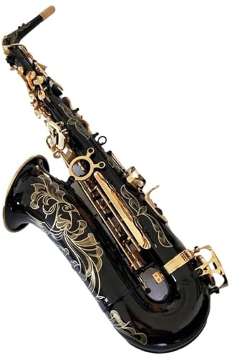 saxophon Altsaxophon Black Gold Key Professionelles Saxophon Mit Mundstücketui Und Zubehör (Color : Leather bag)
