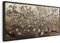 B&D XXL - Wandbilder XXL Holzrahmen Gustav Klimt Baum des Lebens 140x70 cm Vlies Leinwandbild 1 Teilig Kunstdruck modern XXL Wanddekoration Design Wand Bild - Abstrakt schwarzer Rahmen a-A-10136-b-a