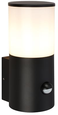 TELEFUNKEN - Wandleuchte Aussen mit Bewegungsmelder, Spritzwasserschutz, Dämmerungssensor, Aussenlampe, Wandlampe, Strahler, Außenbeleuchtung, Außenleuchte, 24x13,5x10,5 cm, Schwarz