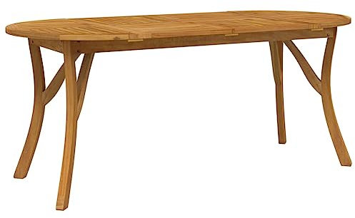 Willood Gartentisch Massivholz Akazie grau oval 200 x 90 x 75 cm Outdoor Balkon Garten Table