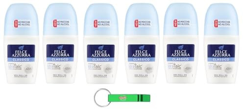 Felce Azzurra - Deodorante Roll On Classico con Formula IdraTalc, efficacia 48 ore, senza macchie, senza alcool, deodorante da 50 ml + portachiavi Beni Culinari