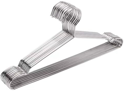 Grucce appendiabiti in acciaio inox, resistenti, ultra sottili, 41,9 cm (confezione da 10)