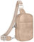 Vantamo Schultertasche für Damen, verstellbarer Riemen, RFID- und Anti-Pickpocket-Clip, Crossbody-Taschen für Damen, PU-Leder, Sand/Weiß, Umhängetasche