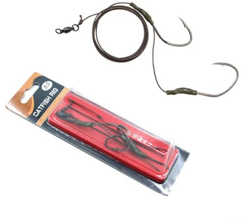 Einzel- und Drillingshaken, Wels-Vorfach, 2-Punkt-Drahtvorfach, Goldfang, Süßwasser-Angelausrüstung (SGRG-CAF10049-8S)