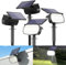 Solarlampen für Außen, 108 LED Superhelle Solar Gartenleuchte, Wasserdicht Solarleuchten für Außen, 3 Helligkeitsmodi Solarstrahler, 6000K Kaltweiß Wegeleuchten für Garten Weg Hof Garage (4 Stück)