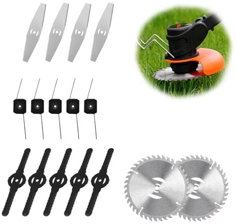 16 Pcs Strimmer Blades, Metal Blade Strimmer Cordless Grass Trimmer Blades Electric Battery Strimmers Replacement Accessories for Outdoor Tough Weeds Undergrowth Grass Cutting