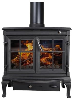 CYairong-22 Wood Burning Stove European Style Fireplace Real Fire Wood Stove Household Cast Iron Heating Stove Rural Villa High-end Retro Wood Stove with Full Set of Accessories Wood-Heated Stove
