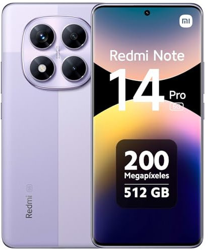 XIAOMI Redmi Note 14 Pro 5G Smartphone 12+512GB, 6.67 Super QPD, Ultra-Clear, Purple (EU Versione)