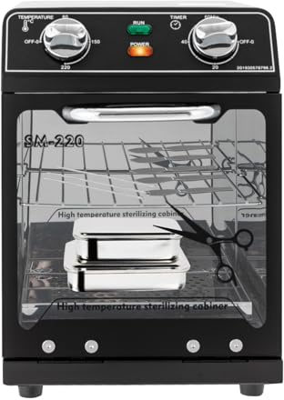 Heißluftsterilisator Autoklav,Hochtemperatur-Sterilisator Desinfektion Trockene Sterilisation 8 Liter Fassungsvermögen für Kosmetik, Fusspflegestudios, Friseursalon,600W