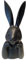 presentis Osterhase Deko Max 40 cm schwarz Hasenbüste Osterdeko Hasenkopf
