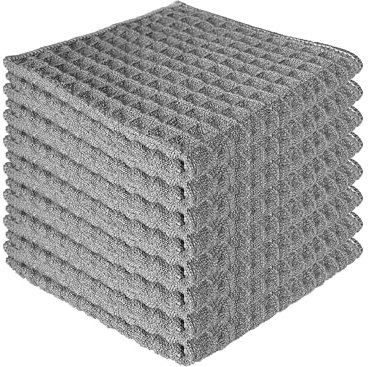 CZandCZ 8X Mikrofasertücher 30x30cm, Barista Tuch,Geschirrtücher, saugfähige Reinigungstücher, Mikrofaser Lappen, Fusselfreies Putzlappen Poliertuch für Küche,Glas,Bad,Dunkelgrau