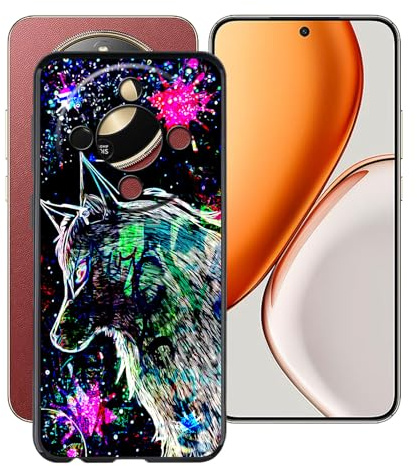 HGJTFANY Hülle für Honor X70 (6.79), Stoßfeste Kratzfeste Handyhülle Case, Ultra Dünn Weiche TPU Bumper (Anti-Fingerabdruck) Schutzhülle Tasche für Honor X70 - Punkwolf