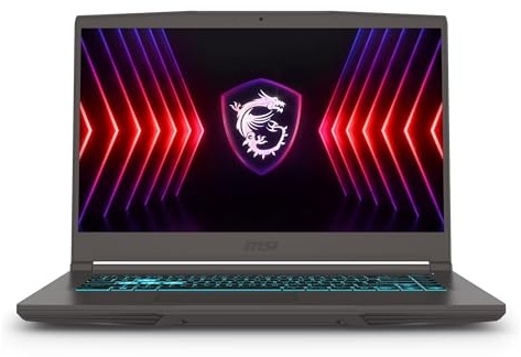 msi Thin 15.6 inch FHD 144Hz Gaming Laptop, AMD Ryzen 5 7535HS, 16GB RAM, 1TB SSD, NVIDIA GeForce RTX 4060, Webcam, Backlit Keyboard, Gray, Windows 11 Home with Accessories