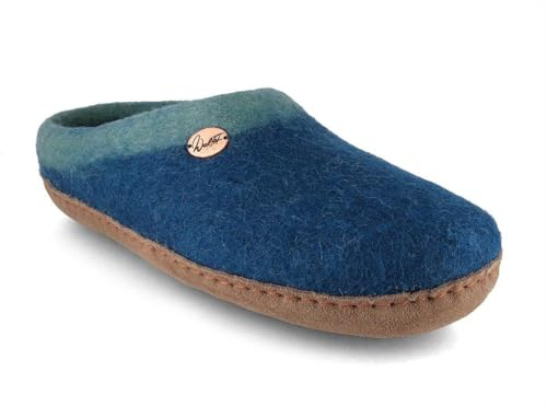 WoolFit Sherpa Filzpantoffeln Hausschuhe mit flexiblem Fußbett & Ledersohle, Gr. 36-48