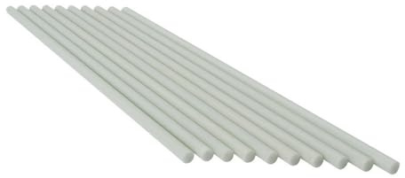 Lot de 10 tiges rondes en fibre de verre blanche de 500 mm, tiges solides en fibre de verre haute résistance(6mm)