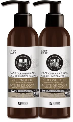 P-Beauty Naturkosmetik 2x Cleansing Gel 180ml - Waschgel Gesicht - Sanfte Gesichtsreinigung mit Bio-Kokosöl & vegan - Feuchtigkeitsspendend & entfernt Make-up, Talg, Unreinheiten ohne auszutrocknen