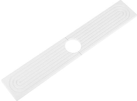 M.J COMFY-LIFE Stone Faucet Mat for Kitchen Sink Diatomite Drying Mat Super Absorbent Quick Dry Water Absorbing Stone Tray with Drainage Grooves Splash Guard Protector (White, 40x10cm)