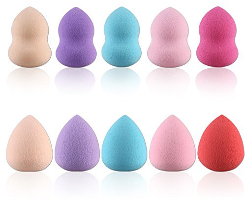 Gracelaza 10 pièces Blender éponge de maquillage, fond de teint Blush Estompeur Correcteur Yeux Visage Poudre Crème Maquillage sponges. sans latex, hypoallergénique et sans odeur