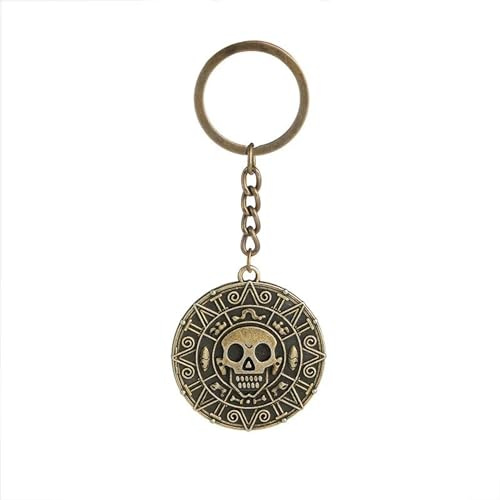 Yawning Monkey Pirates Of The Caribbean Bronze Medallion Keyring