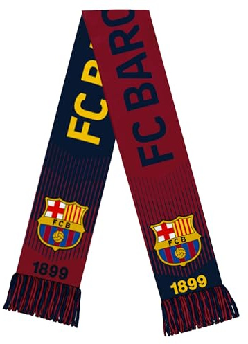 Icon Sports Group Inc. Offizieller Schal mit FC Barcelona-Fußball-Team, doppelseitig.