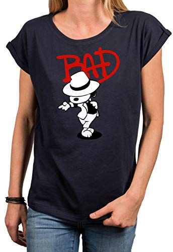 MAKAYA Damen T-Shirt Locker & Lässig Geschnitten - Bad Dog