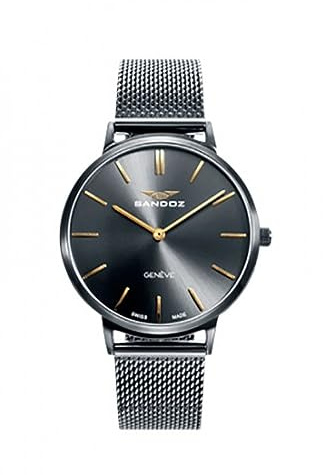 Sandoz - Reloj Acero IP Gun Brazalete Sra Classic & Slim Sa - 81350-57