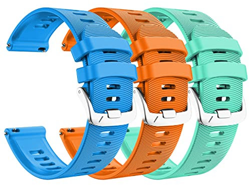 ANBEST Compatible avec Garmin Forerunner 245/Vivoactive 3/Forerunner 645 Bracelet, 20mm Bracelet en Silicone de Rechange pour Garmin Venu/Venu SQ/Venu 2 Plus/Vivomove HR Smart Watch