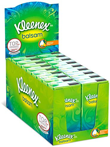 Kleenex Balsam Handkerchiefs Counter Display Soothing with Aloe Vera 18 Packs 1 Pack (1 x 468 g)