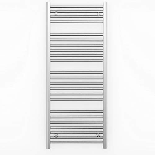 450mm Wide Chrome Heated Bathroom Towel Rail Radiator For Central Heating Elegant UK (450mm x 1200mm (h))