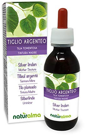 Silver Linden (Tilia tomentosa) Flowers and bracts (Leaves) Alcohol-Free Mother Tincture Naturalma - Liquid Extract Drops 120 ml - Food Supplement - Vegan