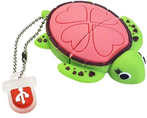 leizhan 32GB USB-Stick Hochgeschwindigkeits-Silikon Memory Stick Cartoon Speicherstick Flash-Speicher-Stick Pen Drive Laptop-Computer PC Windows (Rosa Schildkröte)