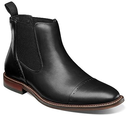 Stacy Adams Herren Maury Zehenkappe Chelsea-Stiefel, Schwarz, 48 EU