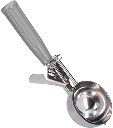 Paletta per gelato, scavatrice multifunzionale in acciaio inox Forniture da cucina per mestolo di gelato per la cucina di casa(7CM Diameter -Maniglia grigia)