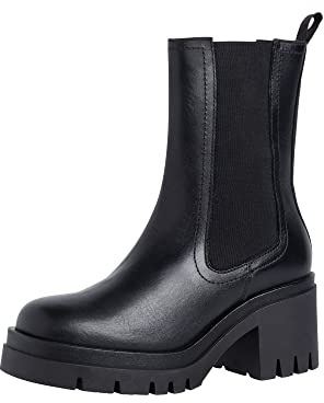 Tamaris Damen Chelsea Stiefel, Black Leather, 41 EU
